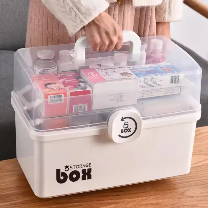 Medical kit Household Large capacity multi-layer storage box Large plastic first aid kit Household emergency medicine kit