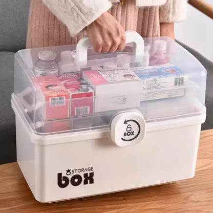 Medical kit Household Large capacity multi-layer storage box Large plastic first aid kit Household emergency medicine kit