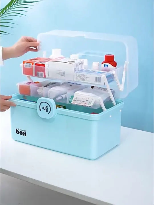 Medical kit Household Large capacity multi-layer storage box Large plastic first aid kit Household emergency medicine kit