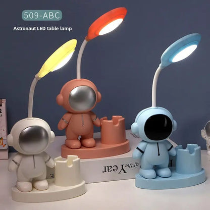 Rechargeable Astronaut LED Desk Lamp with Pen Holder | Cute Study Table Lamp for Students & Kids