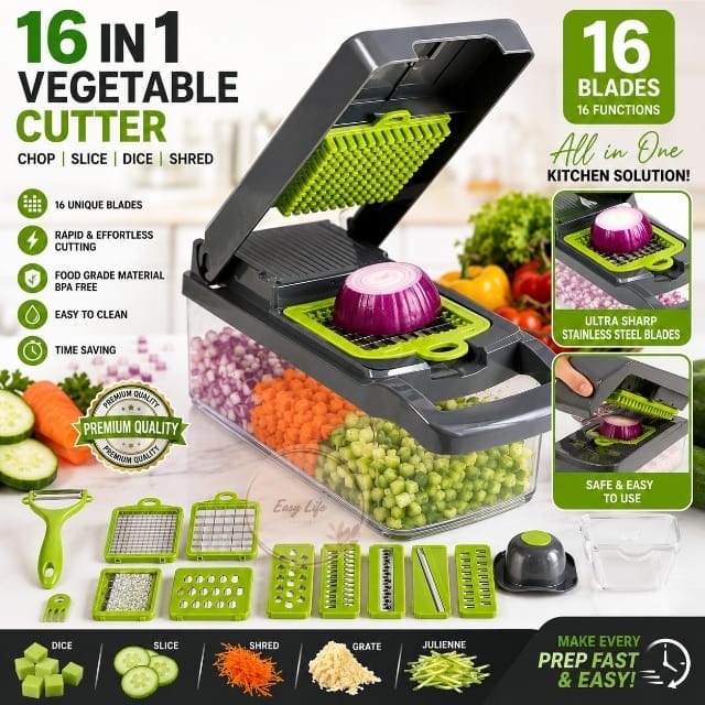 16 in 1 Vegetable Slicer Cutter Multi-Use Kitchen Tool