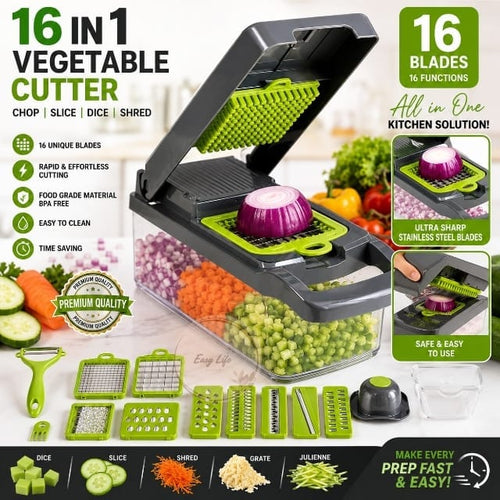 16 in 1 Vegetable Slicer Cutter Multi-Use Kitchen Tool
