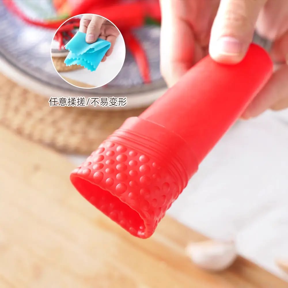 Silicone Garlic Peeler Red Manual Peeler