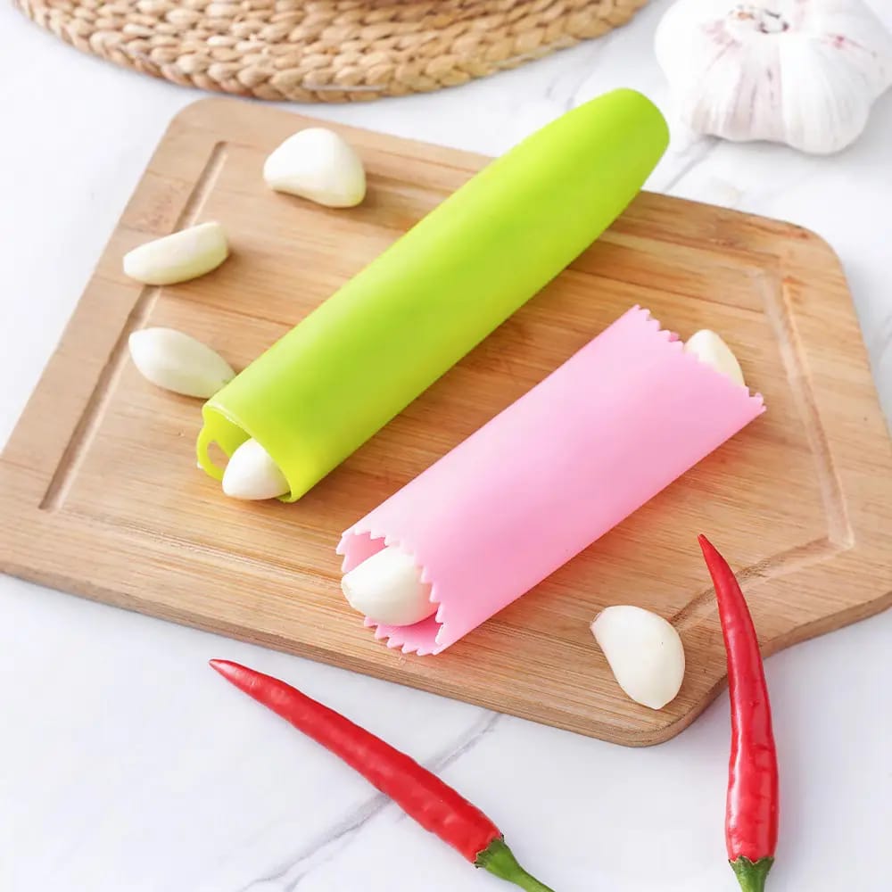 Silicone Garlic Peeler Red Manual Peeler