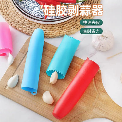 Silicone Garlic Peeler Red Manual Peeler