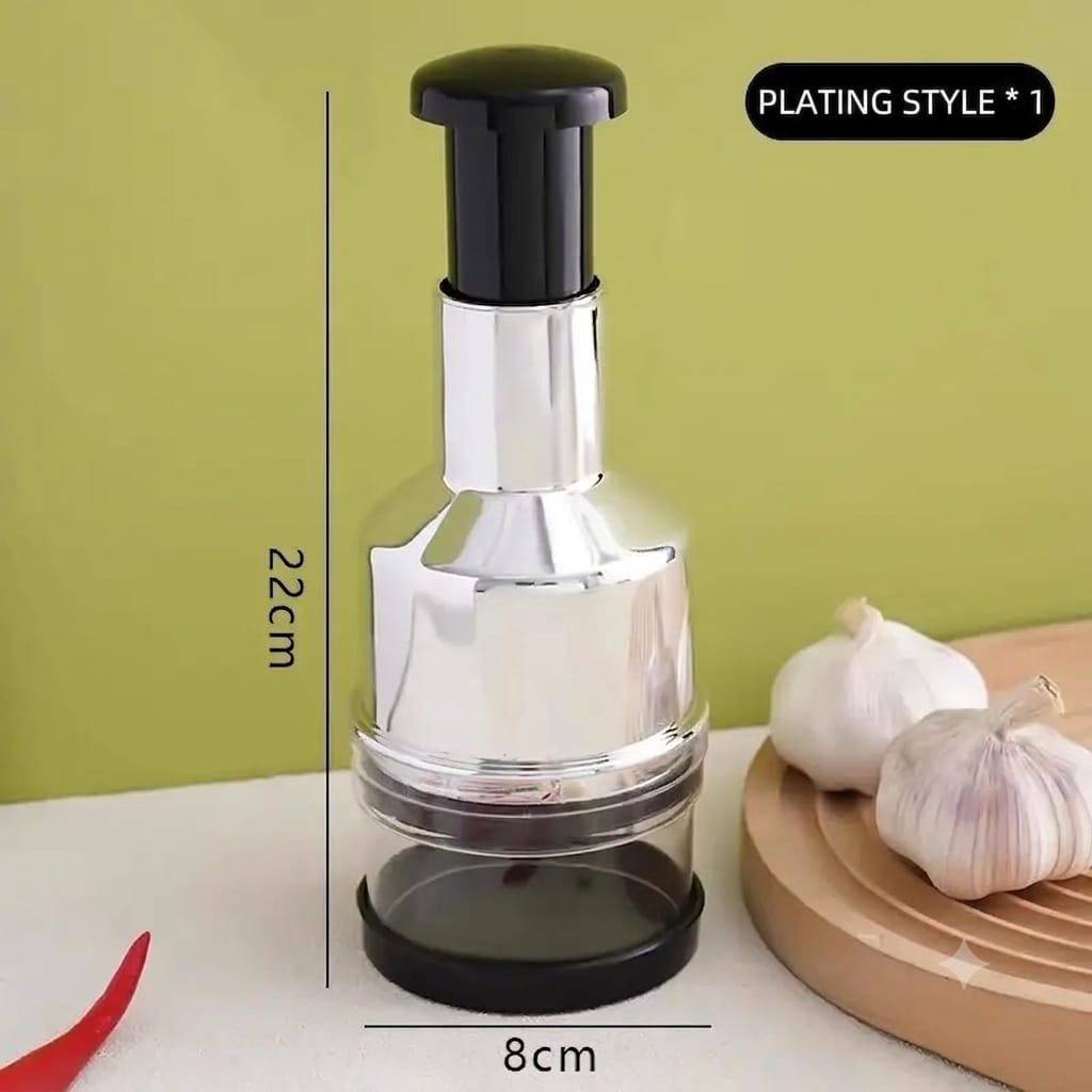 Multi-Function Garlic Press & Vegetable Chopper – Easy Press Manual Food Crusher for Garlic, Ginger, Chili & Meat