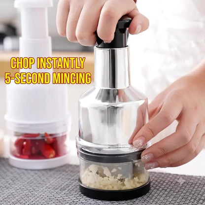 Multi-Function Garlic Press & Vegetable Chopper – Easy Press Manual Food Crusher for Garlic, Ginger, Chili & Meat