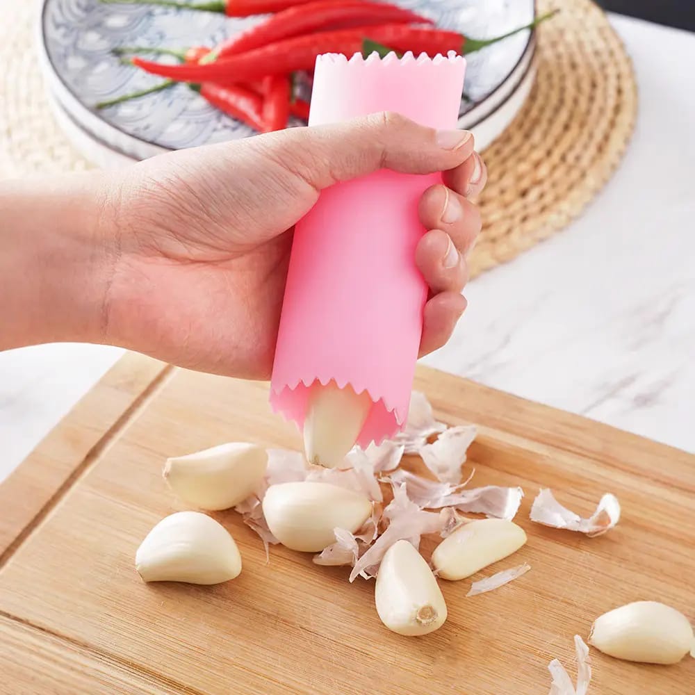 Silicone Garlic Peeler Red Manual Peeler